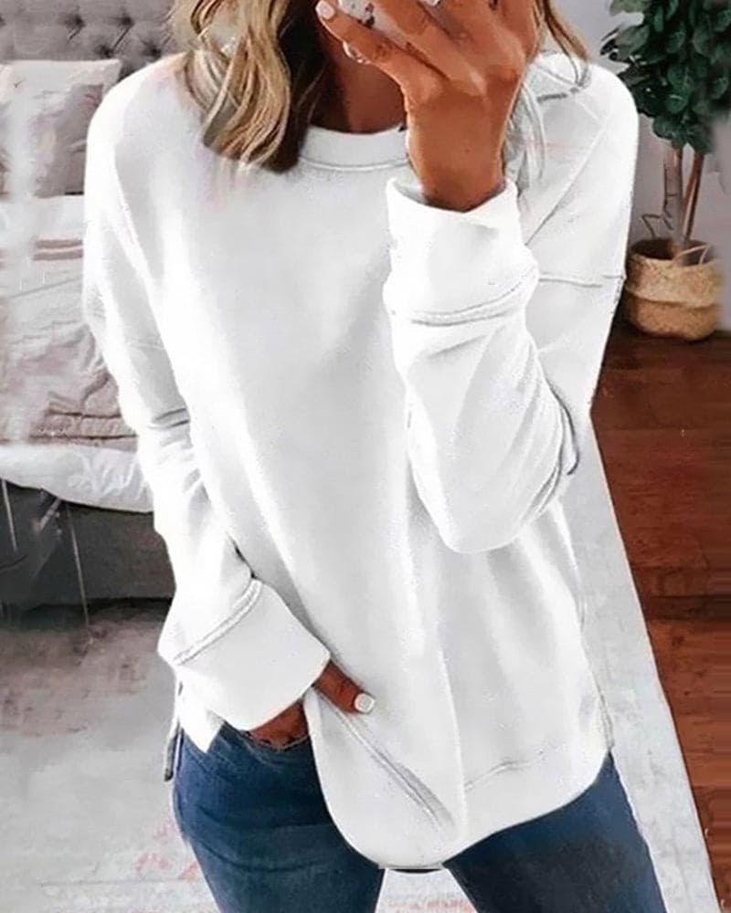 Elizabeth - Stilvoller, lässiger Pullover in einfarbigem Design