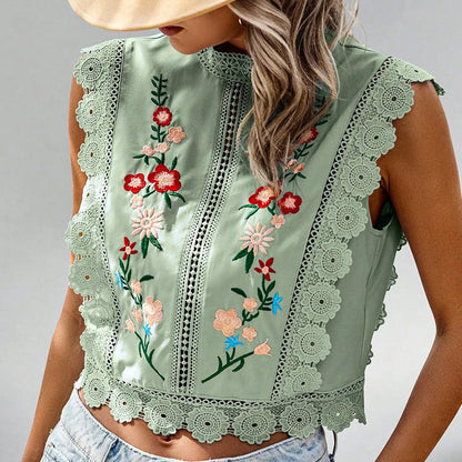 Vella Besticktes Crop-Top