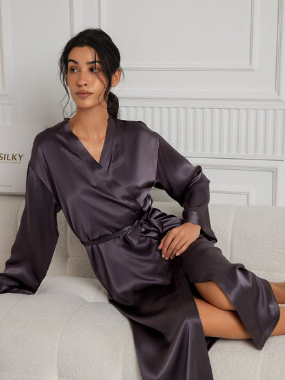 Robe longue élégante en soie pure pour femme