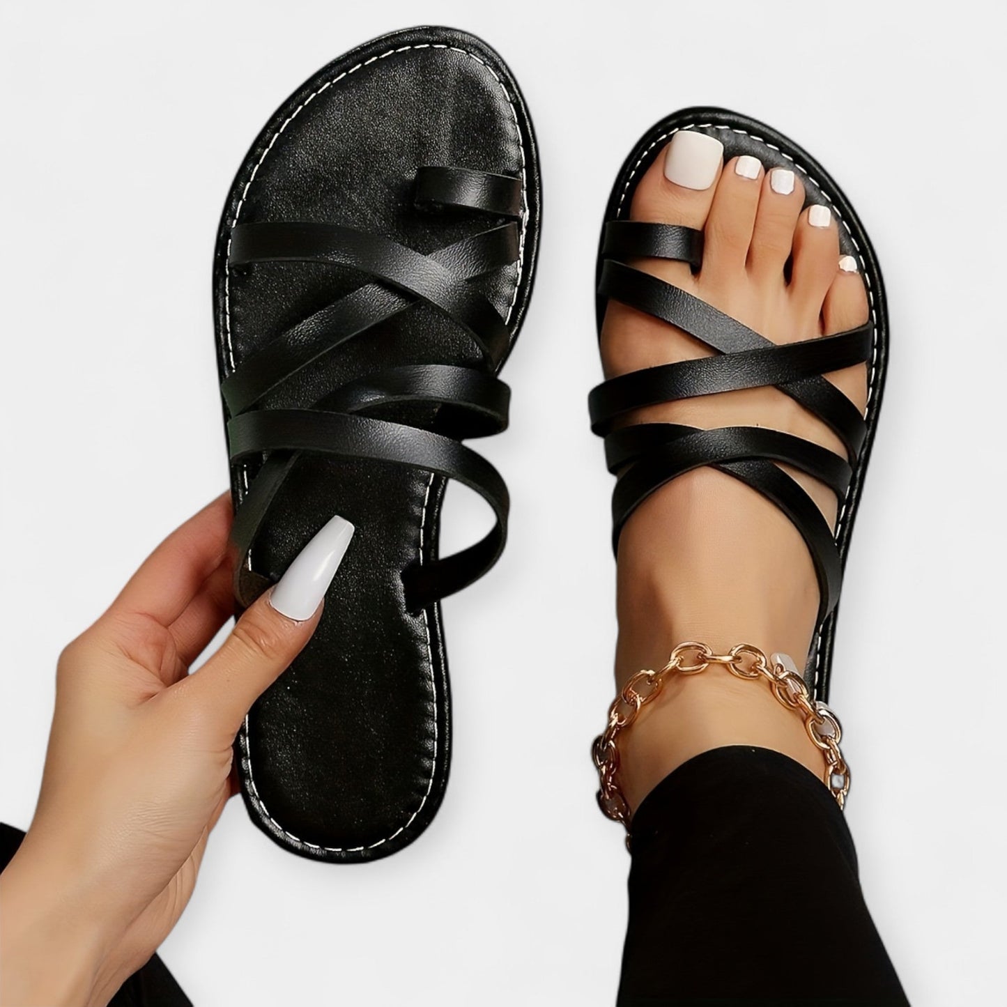 Platte Sandalen met Vlechtwerk