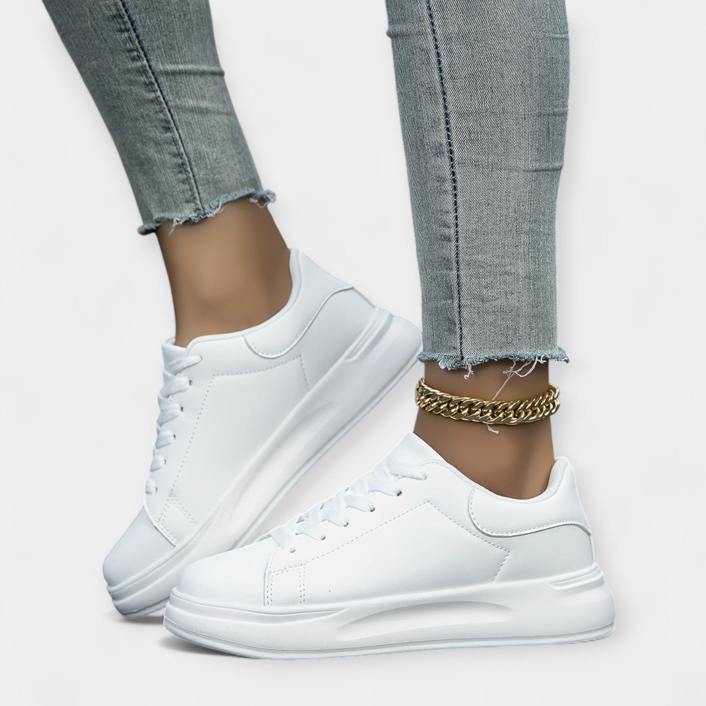 Leren sneakers wit