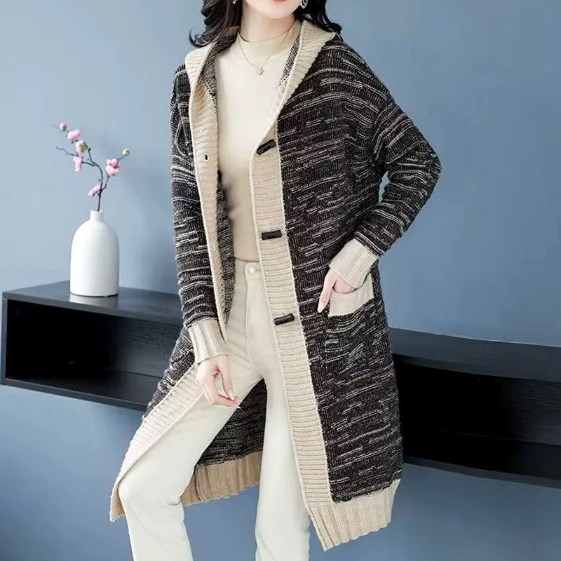 Alice Lang Gebreid Vest met Capuchon