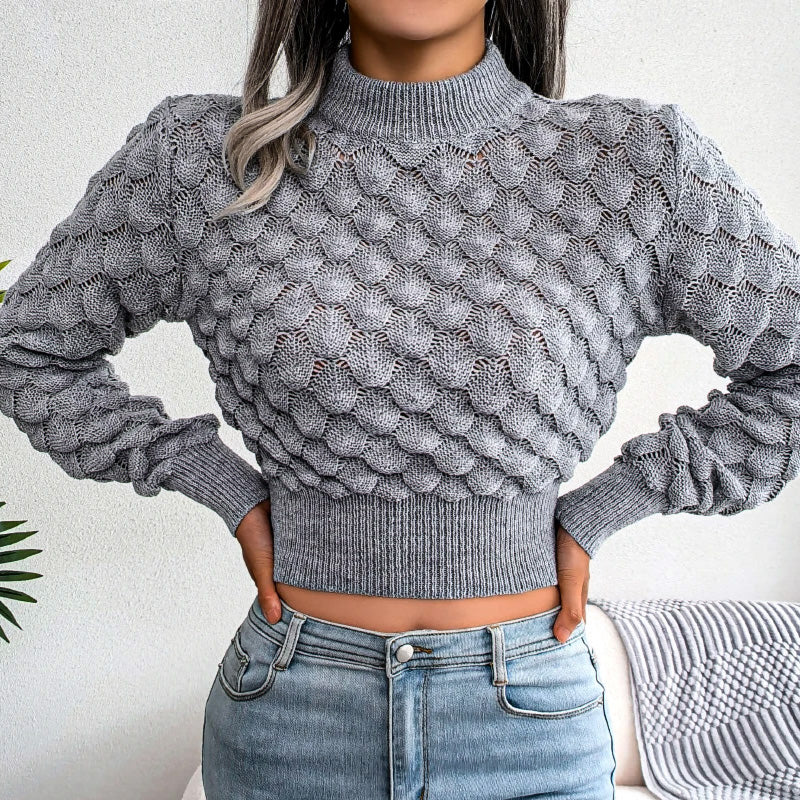 Scale Strick-Crop-Top