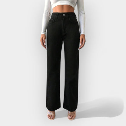 High-Waist Jeans mit weiter Hose
