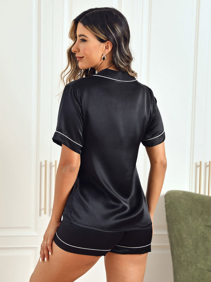 Puur Zijden Pyjama met Korte Broek