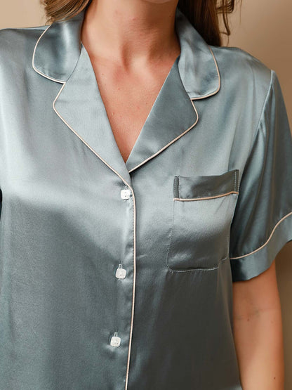 Short pyjamaset van pure zijde
