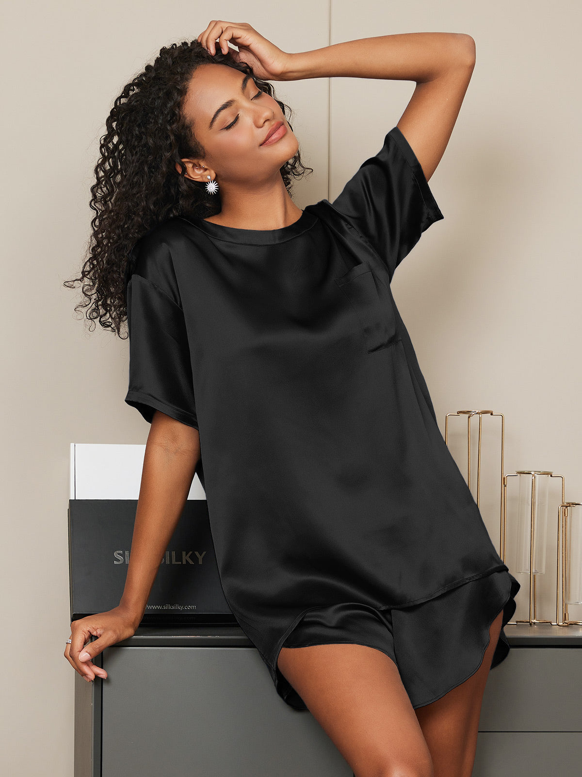Pure Soie Courtes Manches Pyjamas