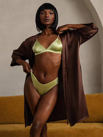 Peignoir de Nuit Kimono Enveloppante en Pure Soie pour Femme