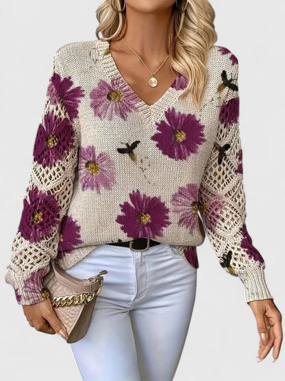 Magnolia | Elegante trui met bloemenpatroon