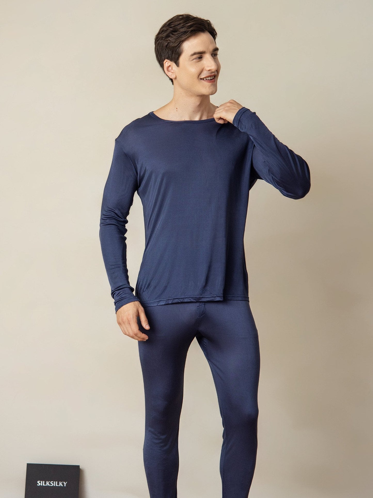Sous-vêtements Longs À Manches Longues En Soie Pour Hommes