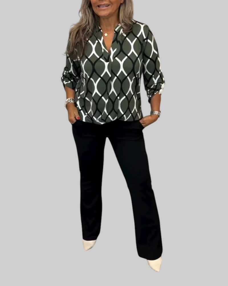 TERÉZIA | BLUSE MIT GRAFISCHEM PRINT