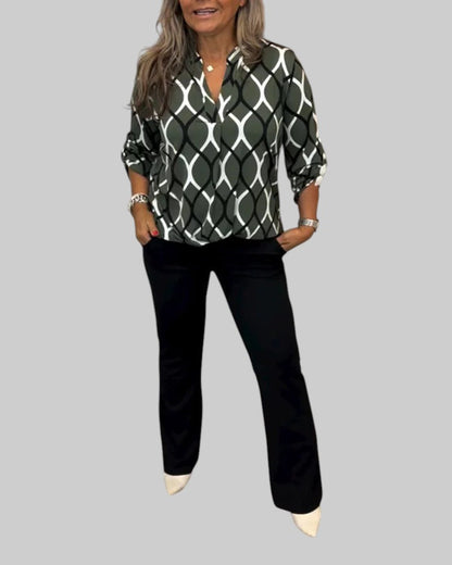 TERÉZIA | BLUSE MIT GRAFISCHEM PRINT