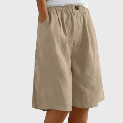 Amanda™ – Moeiteloze Linnenmix Shorts met wijde pijpen