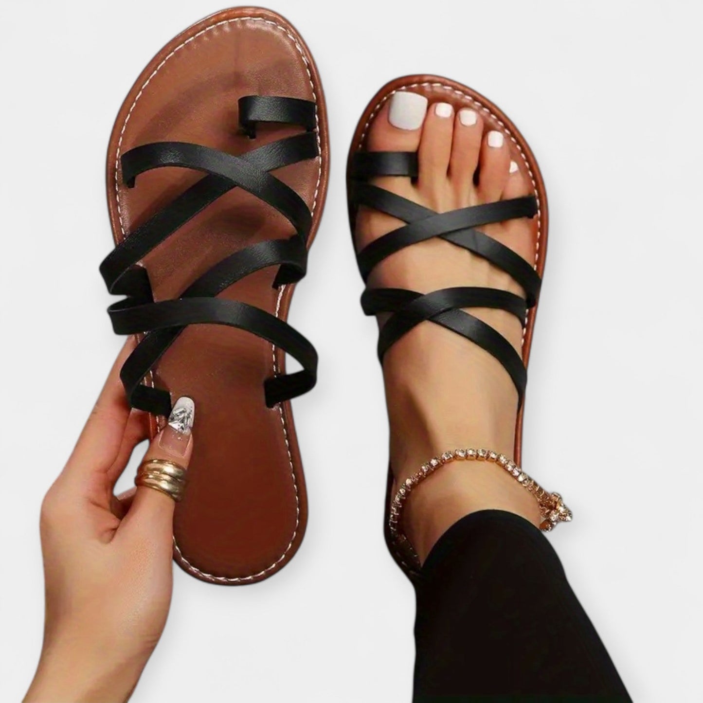 Platte Sandalen met Vlechtwerk
