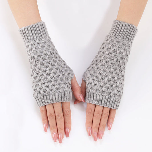 Gestrickte Handschuhe in Unifarben