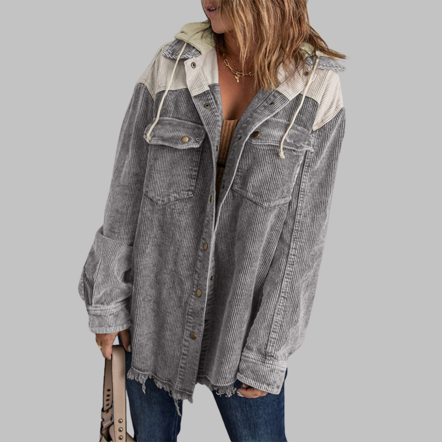 DABRINA™ – Klassische Kapuzenjacke mit Knopfleiste und langen Ärmeln