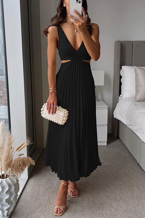 Rhiannon - Lange Maxi Jurk met V-hals en Hoge Taille