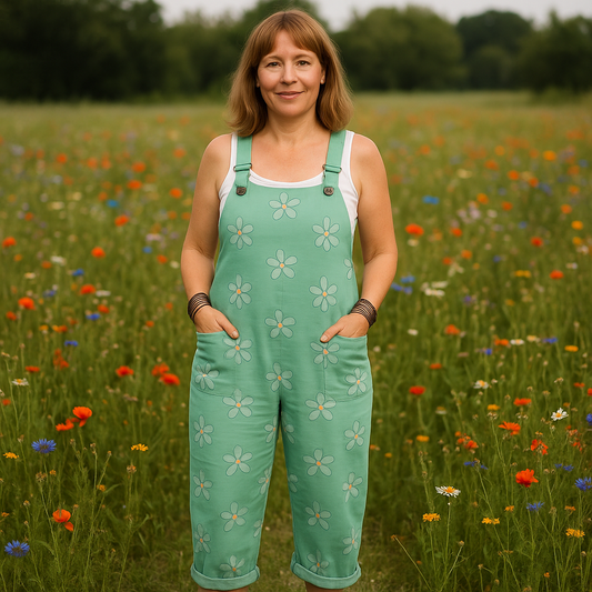 Dames Vintage Jumpsuit met Bloemenprint en Wijde Pijpen - Comfort & Stijl
