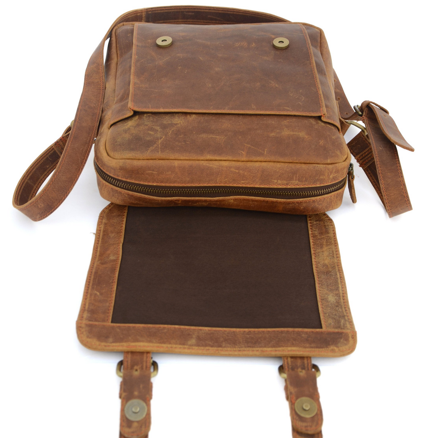 Brown Vintage Leather Crossbody Bag