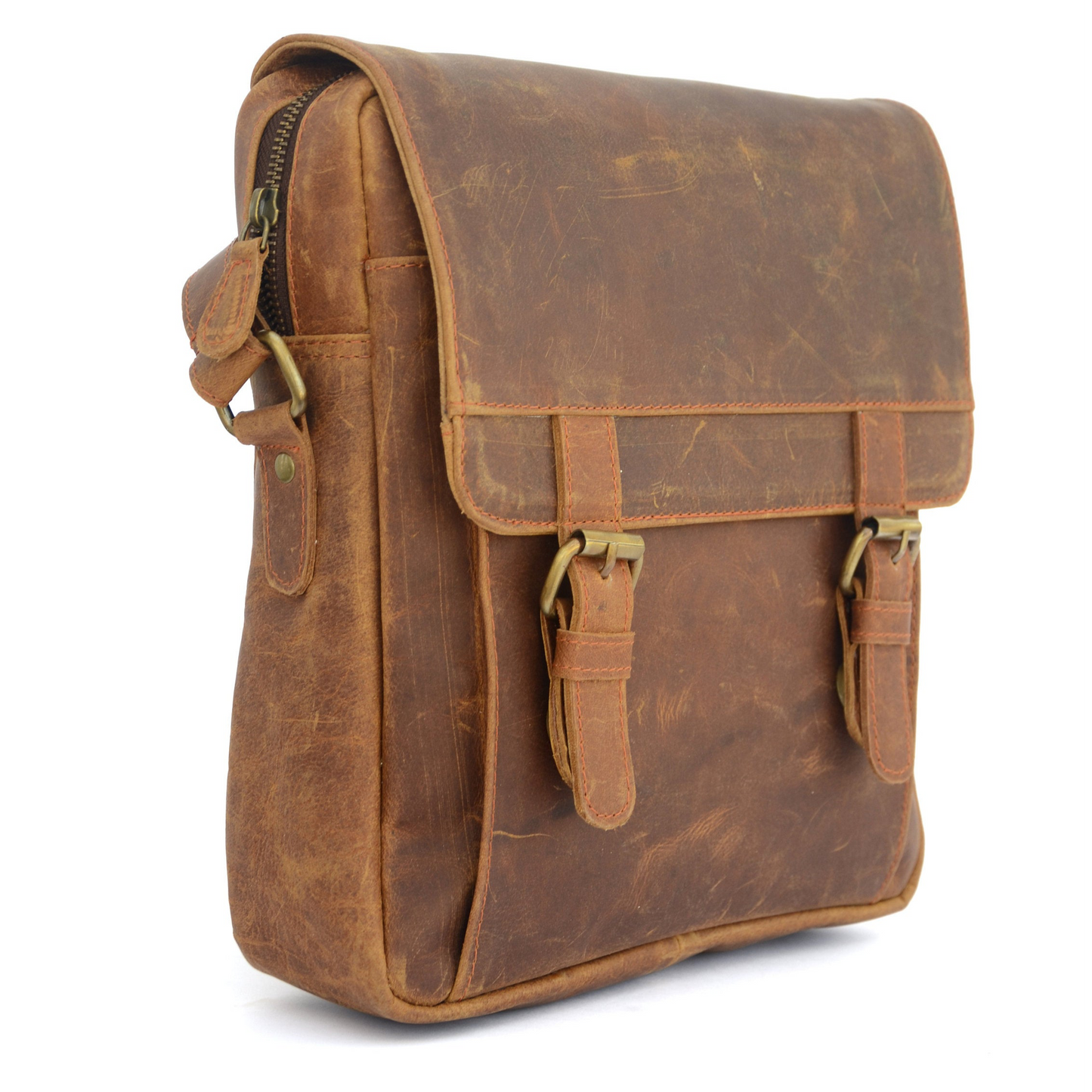 Brown Vintage Leather Crossbody Bag