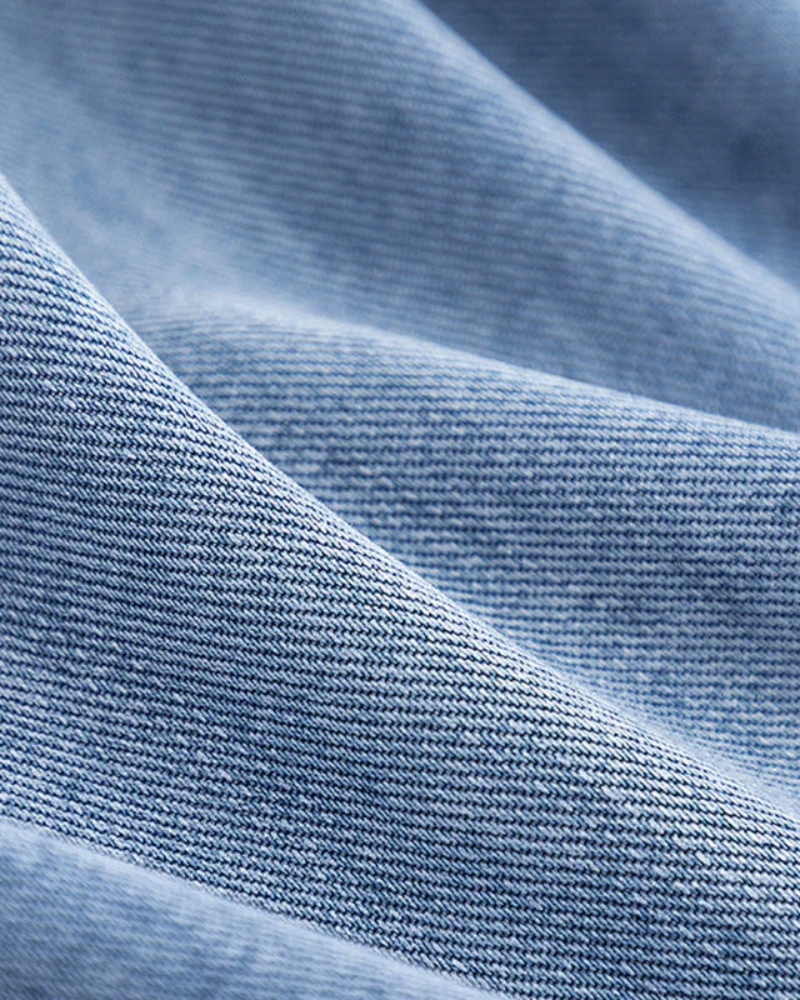 Léocadie – Stijlvolle mantel van denim en suède