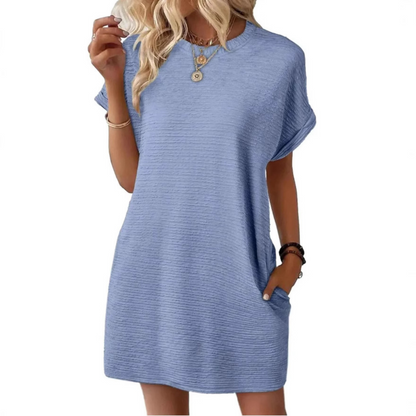 Mila™ – Casual Minimalist Round Neck Summer Dress