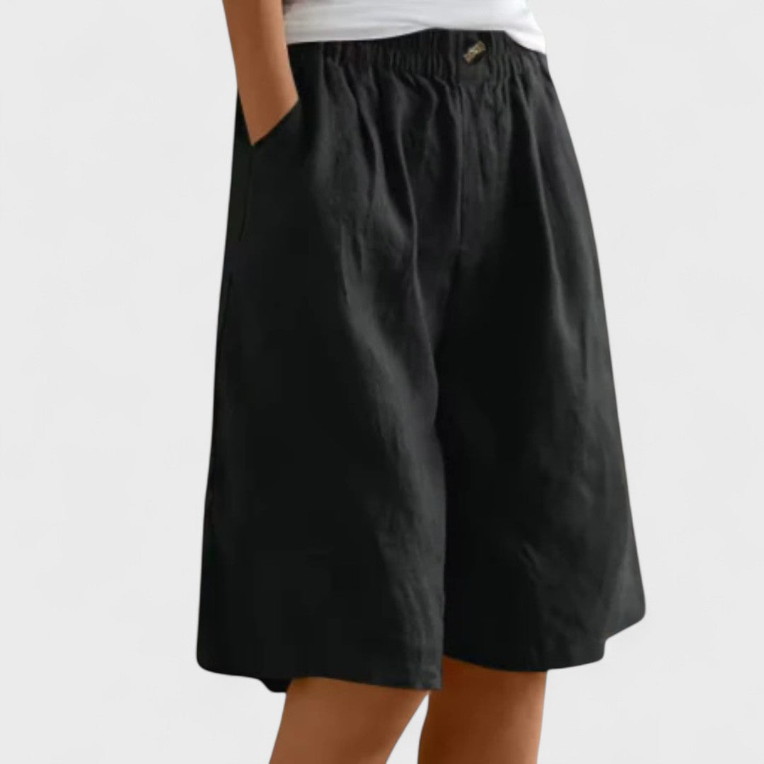 Amanda™ – Moeiteloze Linnenmix Shorts met wijde pijpen