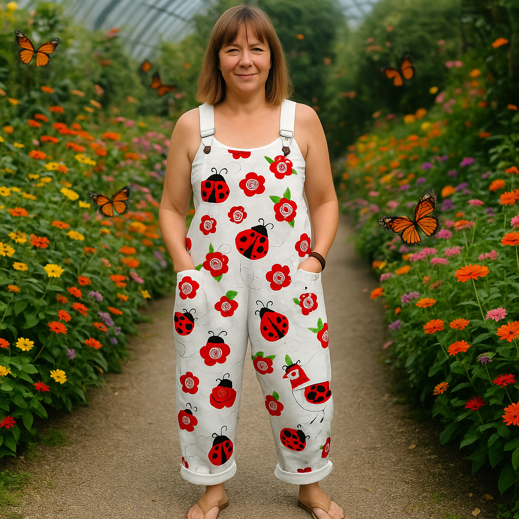 Dames Vintage Floral Jumpsuit - Comfortabel ontwerp met wijde pijpen
