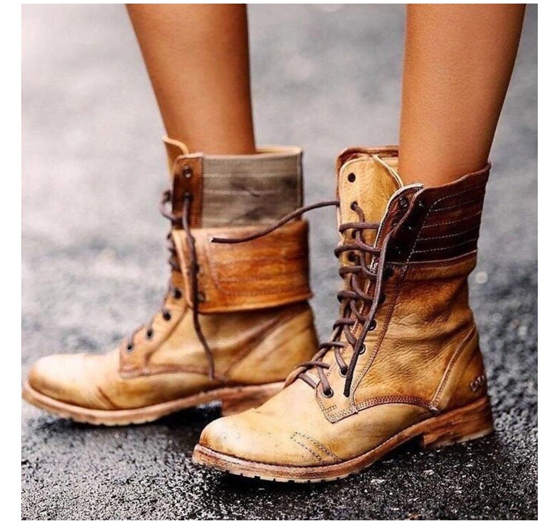 Rowena | Damen Vintage-Schnürstiefel