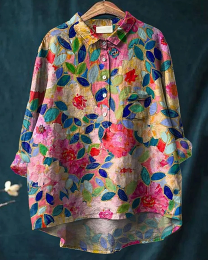 Jenny | Stijlvolle bloemenblouse met knoopjes