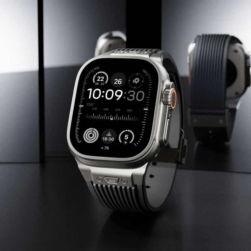 Titanium Streamlined Silikon Apple Watch Armband