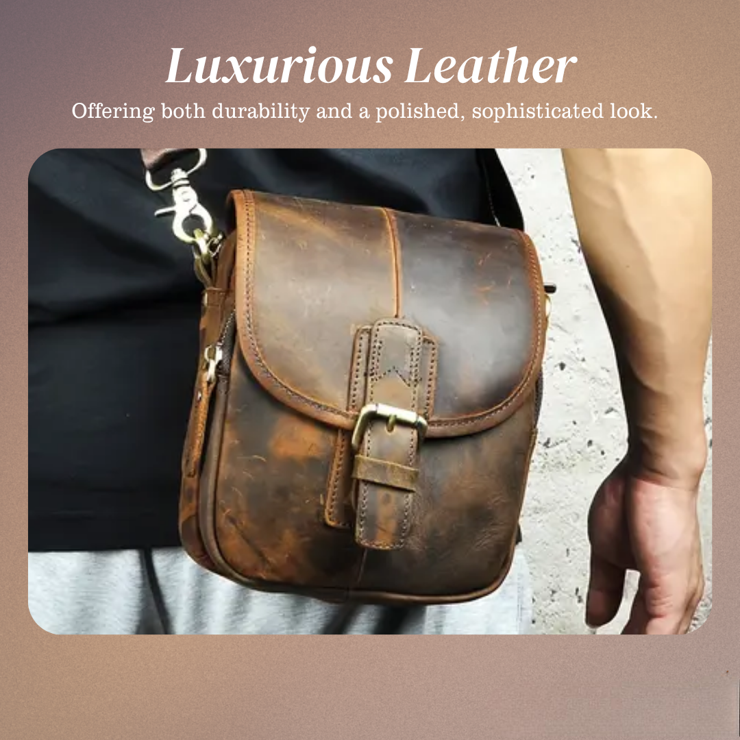 Luke - Compacte leren schoudertas met gespsluiting