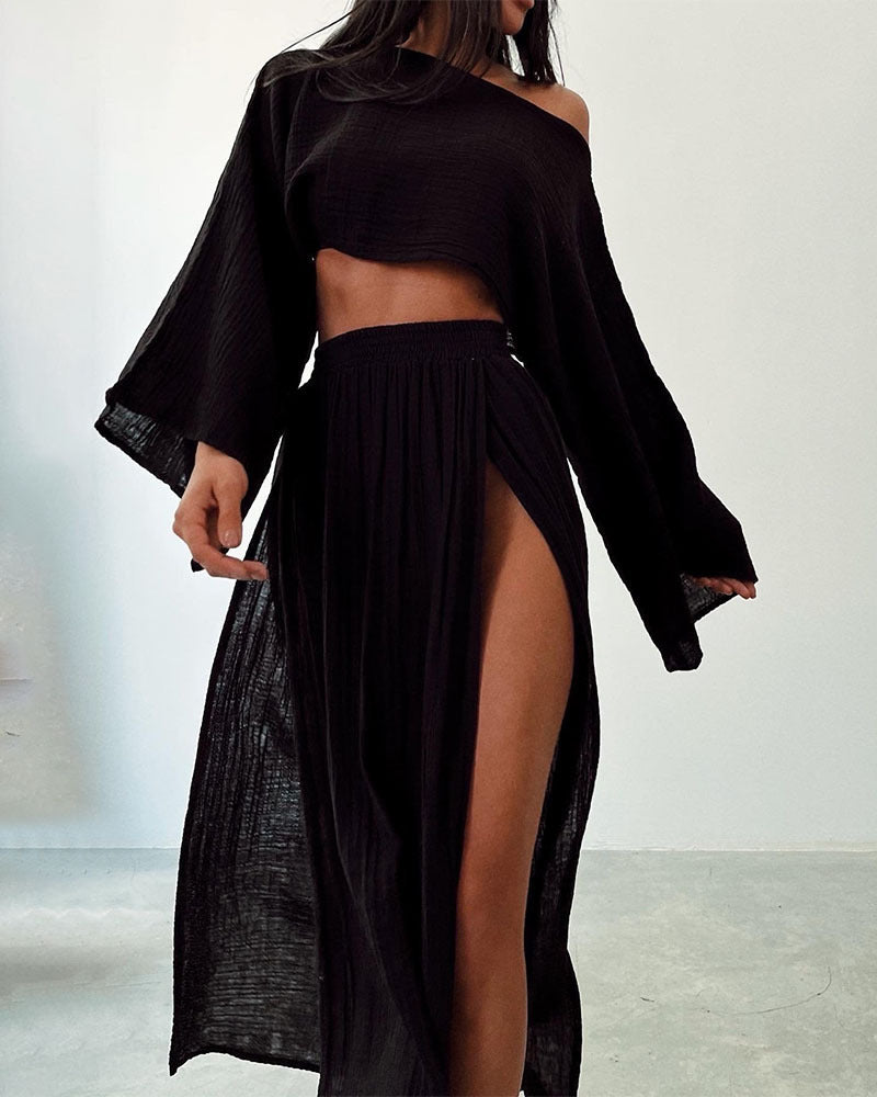 THARAH | Boho Crop Top en Maxi Rok Sets