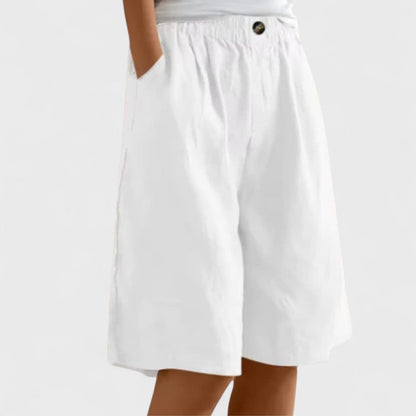 Amanda™ – Moeiteloze Linnenmix Shorts met wijde pijpen