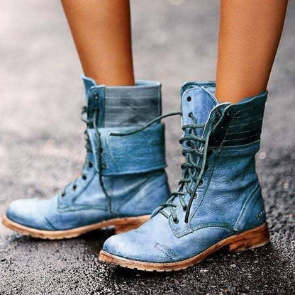 Rowena | Damen Vintage-Schnürstiefel