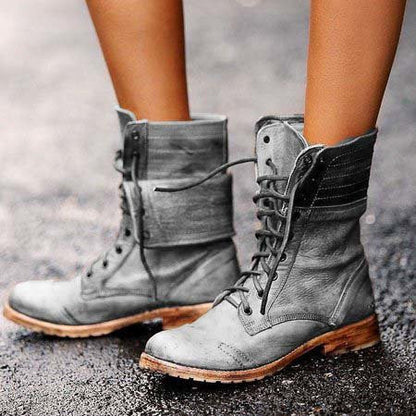 Rowena | Damen Vintage-Schnürstiefel