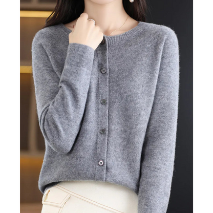 Victoria | Damen Strickpullover mit Rundhalsausschnitt aus reiner Merinowolle