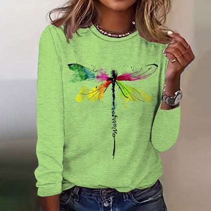 Casual T-shirt Met Libellenprint