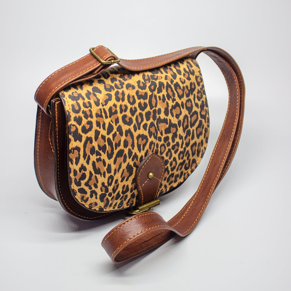 Schoudertas met dierenprint