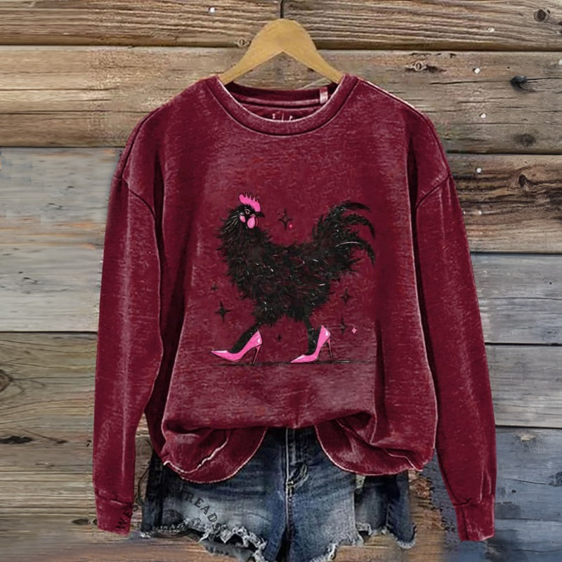 Vintage Sweatshirt met Dierenprint