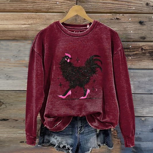 Sweat-Shirt À Imprimé Animal Vintage