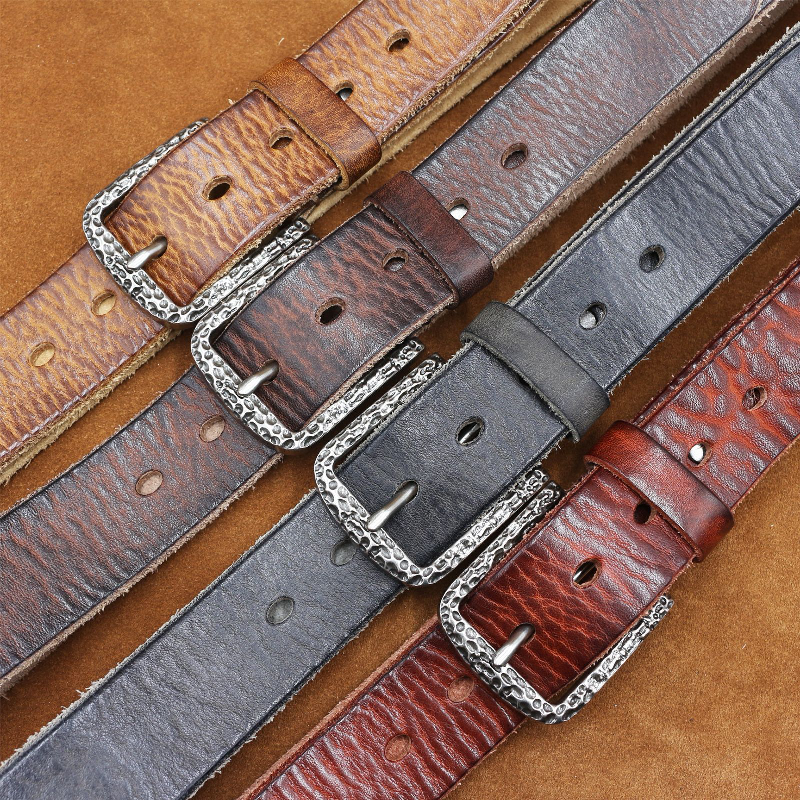 Herren Vintage Used-Optik Rindsledergürtel aus Oberleder 77785842U