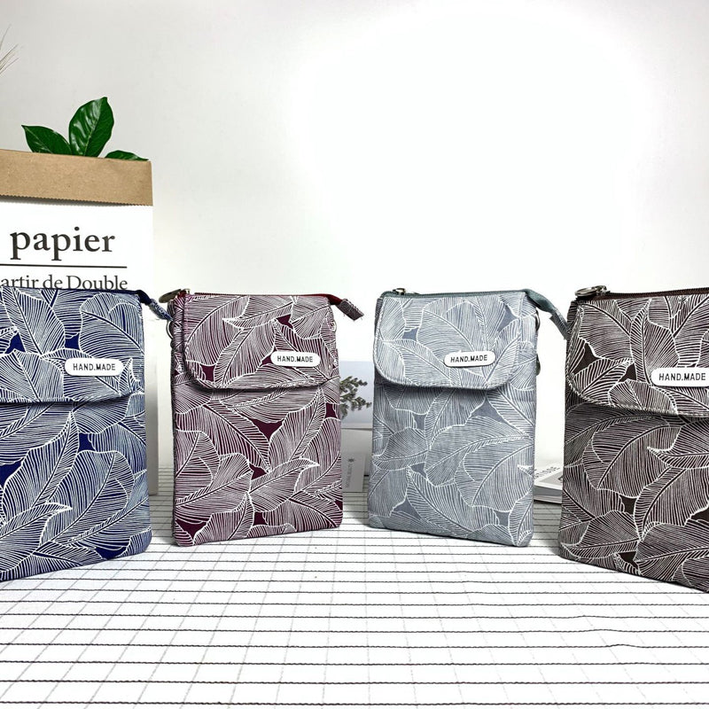 Tas Met Vintage Bladmotief