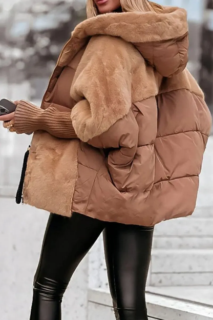Evelyne - Multicolor winterjas met capuchon