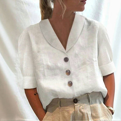 Elegante Effen Kleur Blouse
