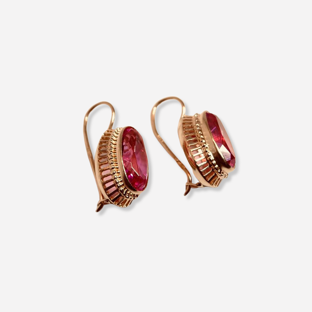 Rosa™ | Vintage-Ohrringe aus Kristall und Roségold