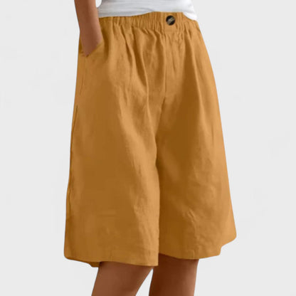Amanda™ – Moeiteloze Linnenmix Shorts met wijde pijpen