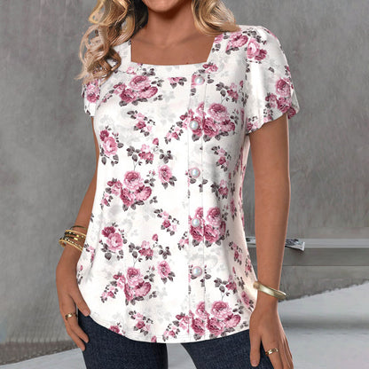 Elegante bloes met bloemenprint