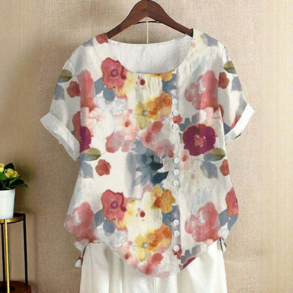 Blouse met vintage bloemenprint