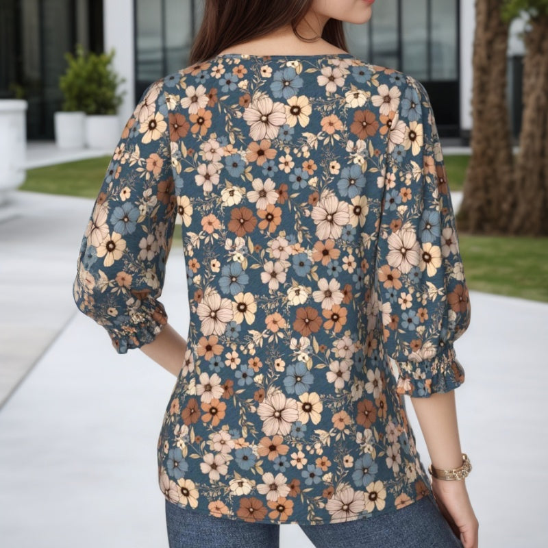 Blouse À Imprimé Floral Vintage